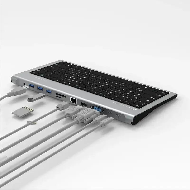 Feeltek 11-in-1 USB-C Keyboard Hub (English layout) - Gray - GulfStore.com