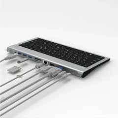 Feeltek 11-in-1 USB-C Keyboard Hub (English layout) - Gray - GulfStore.com