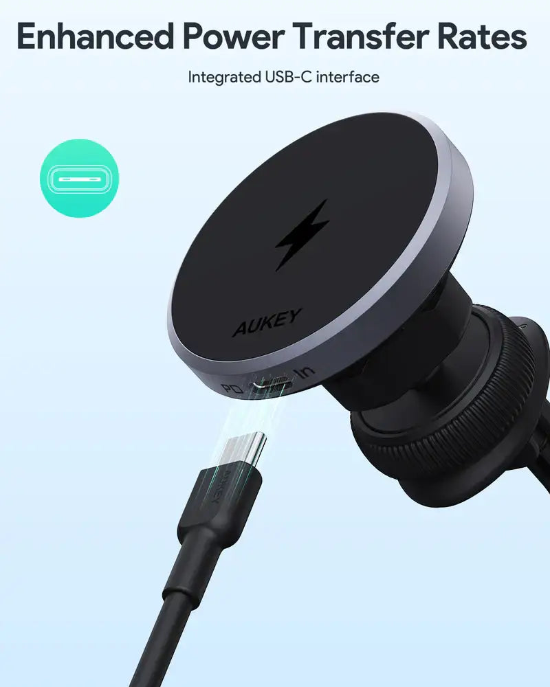 HD-MC13 | Aukey MagSafe Phone Mount Wireless Charging Phone Mount - GulfStore.com