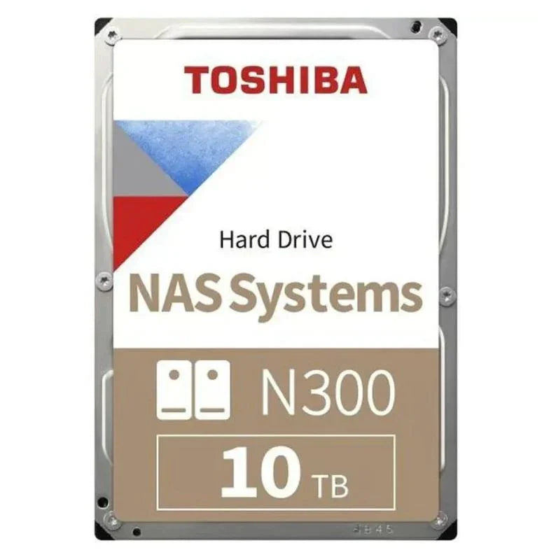 قرص صلب NAS من Toshiba N300 - سعة 10 تيرابايت / مقاس 3.5 بوصة / SATA / 7200 دورة في الدقيقة / ذاكرة تخزين مؤقتة 256 ميجابايت