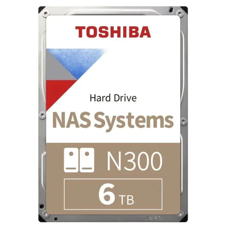قرص صلب NAS من Toshiba N300 - سعة 6 تيرابايت / 3.5 بوصة / SATA / 7200 دورة في الدقيقة / 256 ميجابايت من الذاكرة المؤقتة