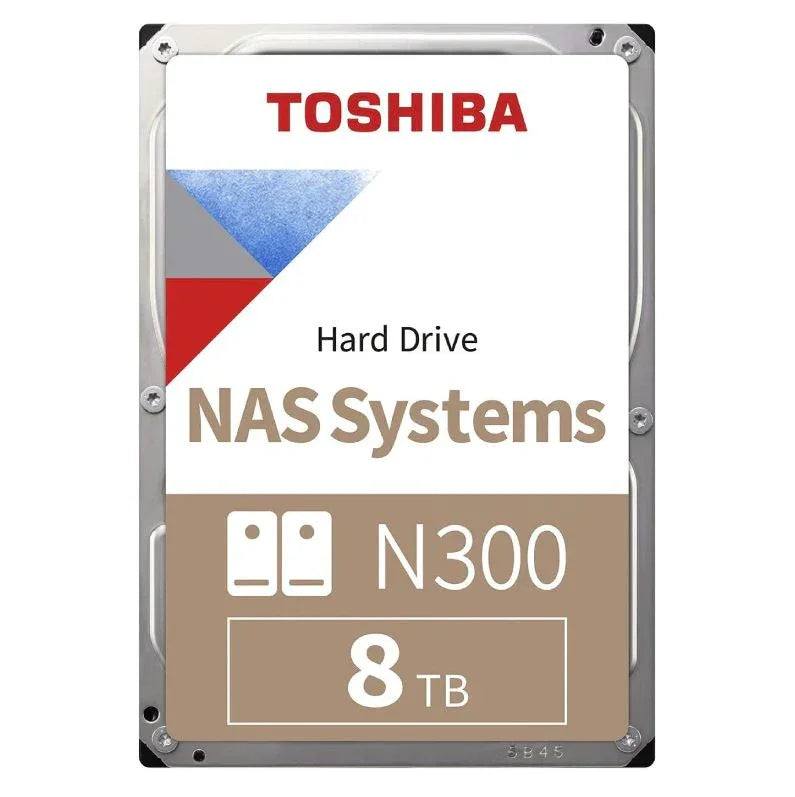 قرص صلب NAS من Toshiba N300 - سعة 8 تيرابايت / 3.5 بوصة / SATA / 7200 دورة في الدقيقة / 256 ميجابايت من الذاكرة المؤقتة