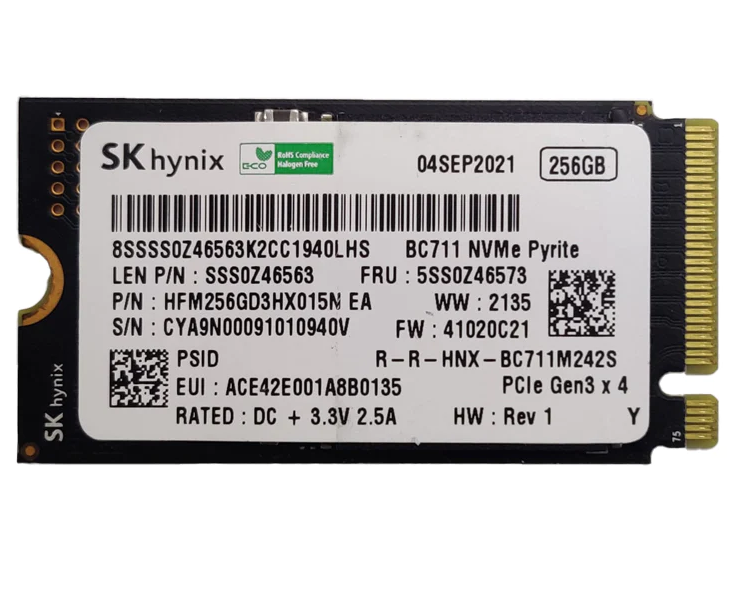 SK Hynix BC711 M.2 PCIe NVMe SSD - 256GB / M.2 2242 / PCIe 3.0 / Open - SSD (Solid State Drive)