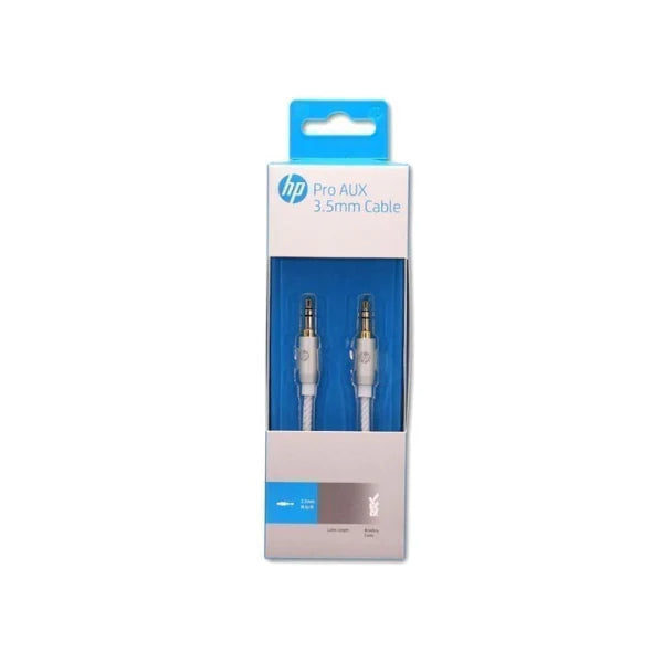 HP 3.5mm AUX Audio Cable – 3M Length, Silver, High-Quality Sound