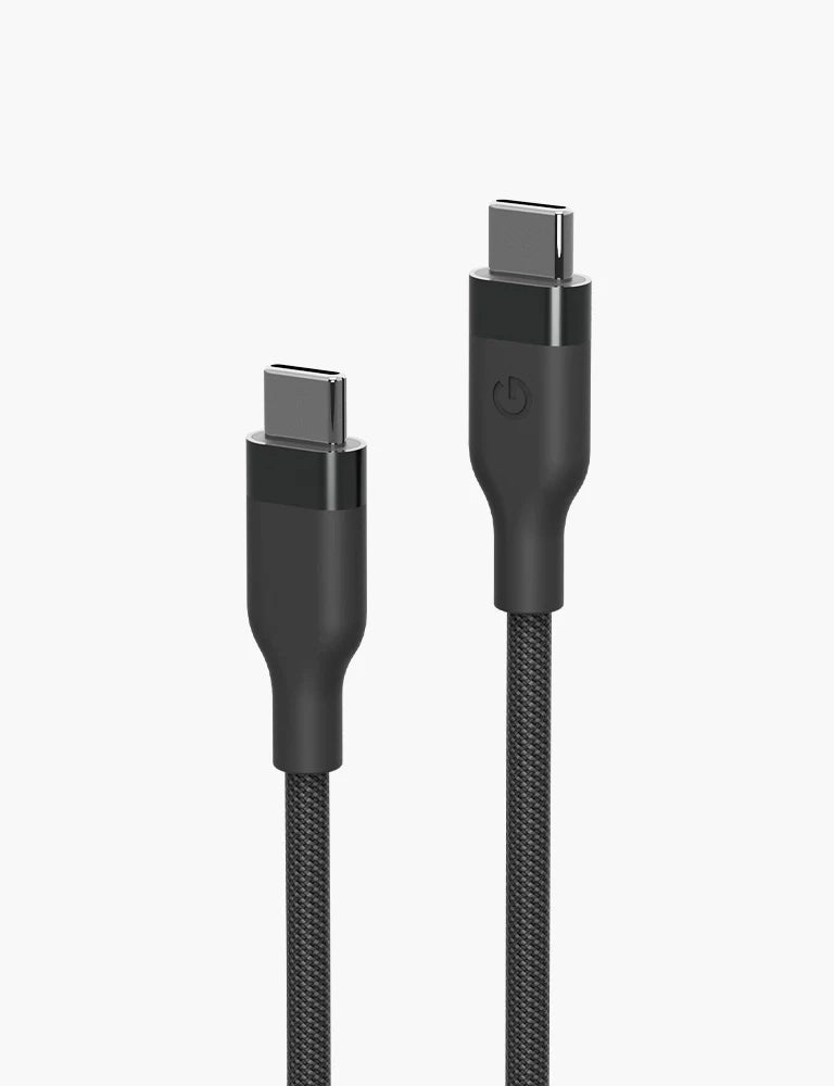 ENERGEA | Helix USB-C To USB-C Magnetic Cable 480Mbps 100W 1.5M | BLACK