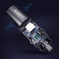 AUKEY CC-A3 BK 30W PD Metal Dual Port Fast Car Charger with PPS & QC 3.0 – Black - GulfStore.com