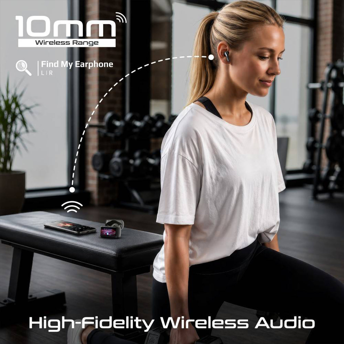 PROMATE Arix.Black HD TWS Earbuds with ANC, ENC, and Smart IPS Touch Display • 40 Hours Playback w/ Case • Quad Forward Mics • Active Noise Cancellation