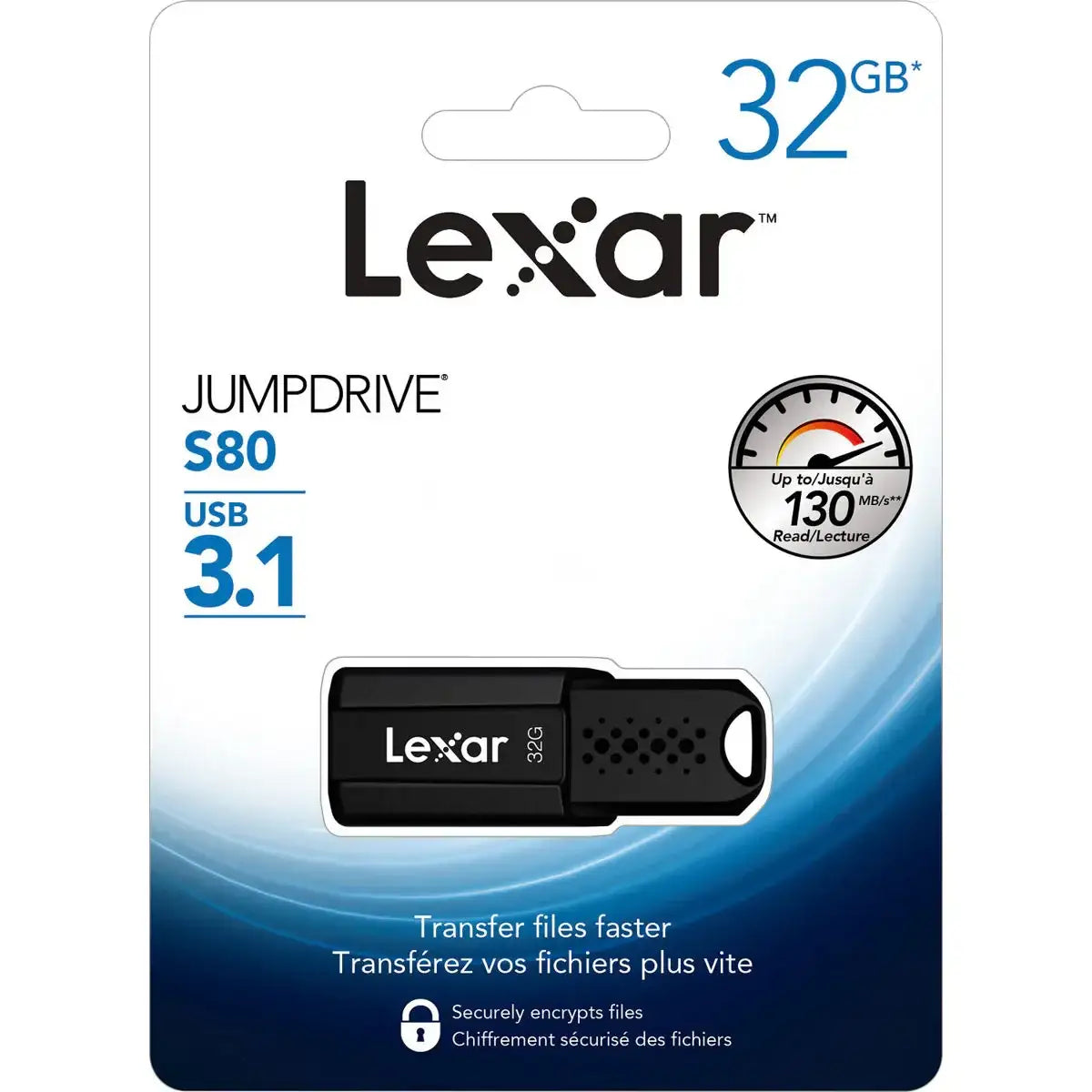 32GB Lexar® JumpDrive® S80 USB 3.1 Flash Drive, up to 150MB/s read and 60MB/s write - GulfStore.com