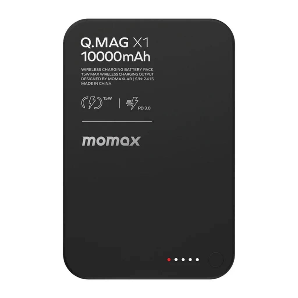 IP117AD | بطارية لاسلكية Momax Q.Mag X1 بسعة 10000 مللي أمبير/ساعة | أسود