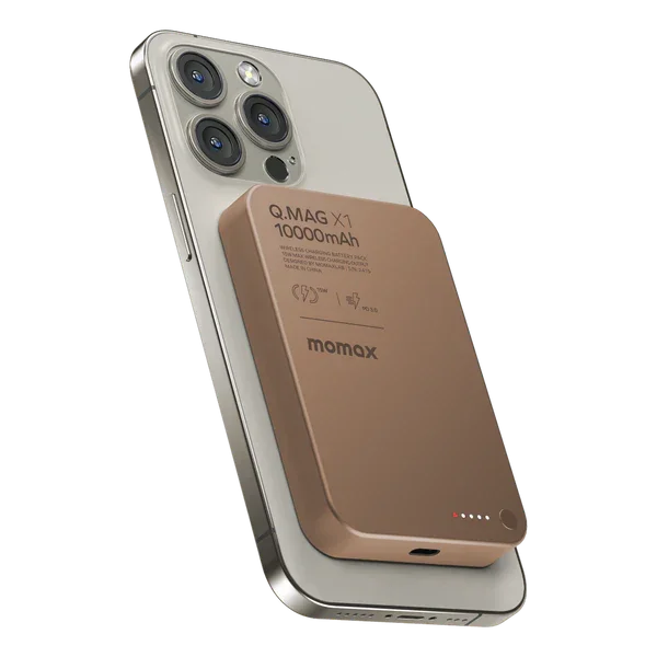 IP117AL2 | بطارية Momax Q.Mag X1 اللاسلكية بسعة 10000 مللي أمبير/ساعة | Desert Titanium