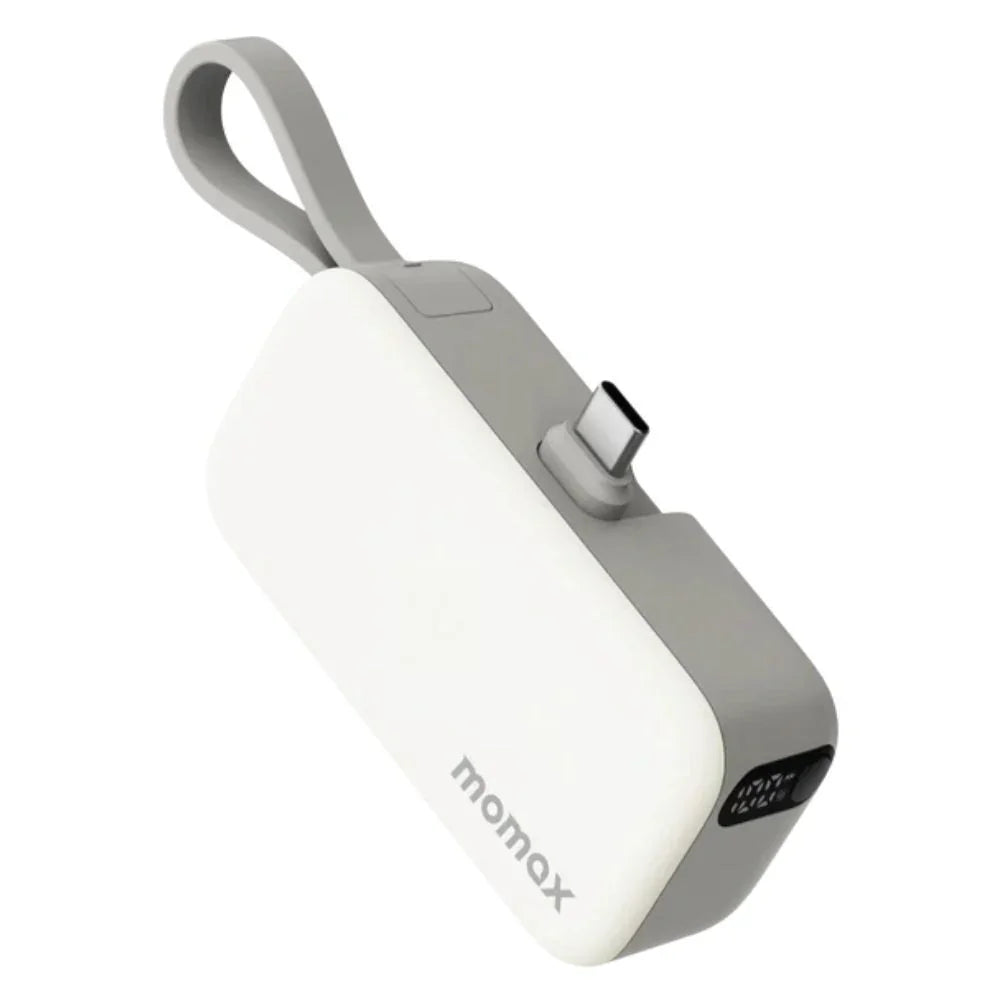 IP130W | Momax 1-Power Mini 5000mAh Bulit-in foldable USB-C Battery pack | White