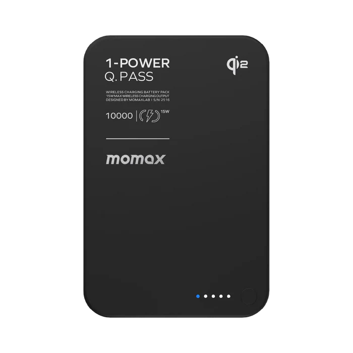 IP136Q2D | Momax Q.Mag X1 Qi2 Magnetic Wireless Battery Pack 10000mAh - Gen 2 | Black - GulfStore.com