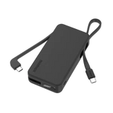IP138D| Momax  1-Power Vital+ 10000mAh Battery Pack with Dual Built-in USB-C Cable  | Black - GulfStore.com