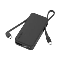 IP138D| Momax  1-Power Vital+ 10000mAh Battery Pack with Dual Built-in USB-C Cable  | Black - GulfStore.com