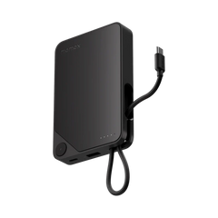 IP152D | MOMAX 1 -Power X Battery Pack  | 10000mAh with Built-in USB-C Cable  | Black