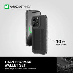 AMAZINGTHING | IP156.1PTWBK | AT TITAN PRO NEON MAG WALLET DROP PROOF CASE FOR IPHONE 15 PRO 6.1 | Black - GulfStore.com