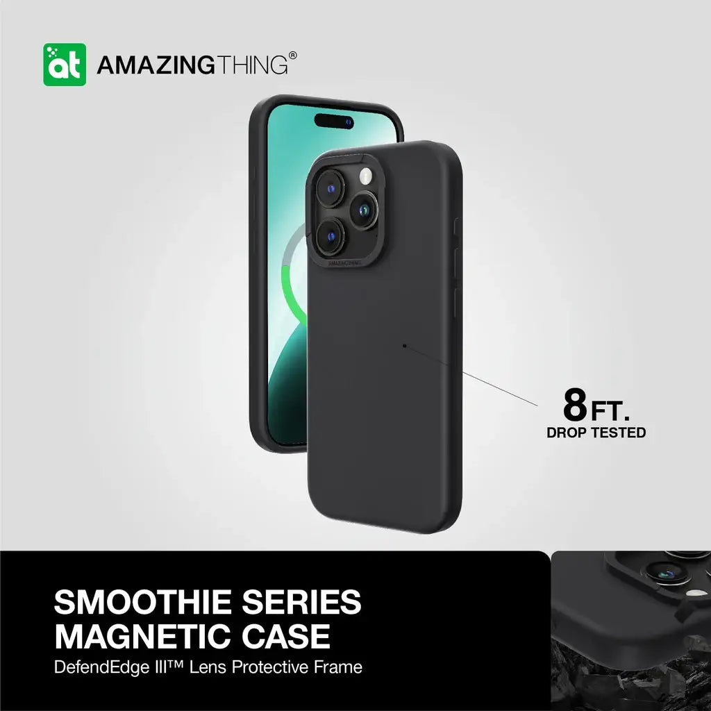 AMAZINGTHING | IP156.7PSMBK | AT SMOOTHIEL MAGSAFE DROP PROOF CASE FOR IPHONE 15 PRO MAX 6.7 | Black - GulfStore.com
