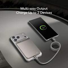 IP161Q2L | Momax 1-POWER S.PASS 5000mAh Qi2 Magnetic Wireless Battery Pack | Titanium - GulfStore.com