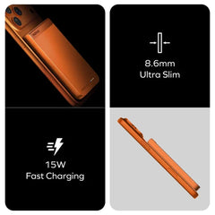 IP161Q2M | Momax 1-POWER S.PASS 5000mAh Qi2 Magnetic Wireless Battery Pack | Orange - GulfStore.com