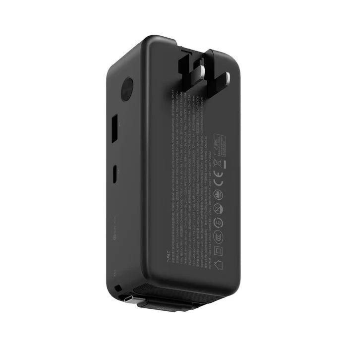 IP167GSD | Momax 1-PAC+ 10000mAh 3 in 1 Hybrid GaN Battery Pack with Build-in retractable Cable | Black - GulfStore.com