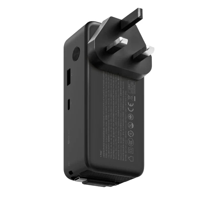 IP167GSD | Momax 1-PAC+ 10000mAh 3 in 1 Hybrid GaN Battery Pack with Build-in retractable Cable | Black - GulfStore.com