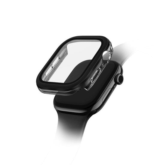UNIQ VOUTE WATCH CASE WITH TEMPERED GLASS SCREEN 46MM - JET BLACK (JET BLACK)