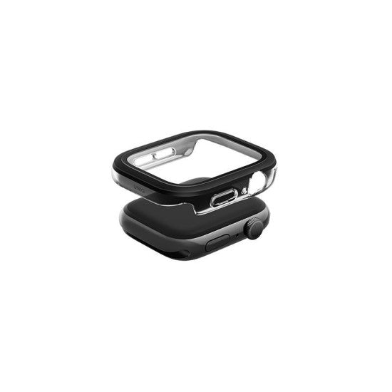 UNIQ VOUTE WATCH CASE WITH TEMPERED GLASS SCREEN 46MM - JET BLACK (JET BLACK)
