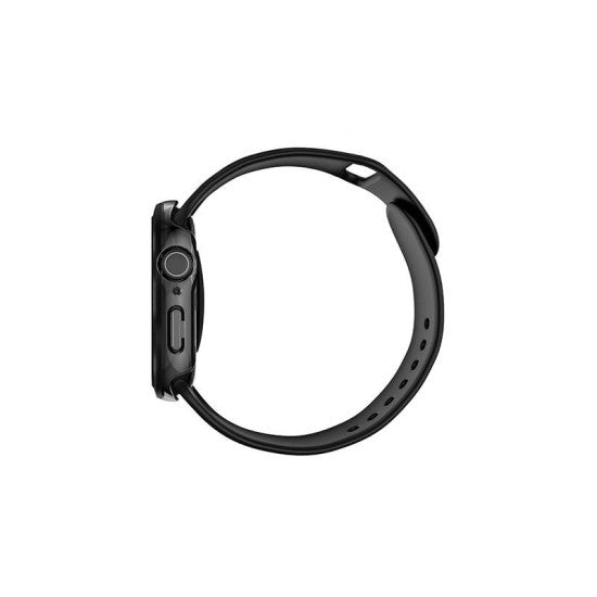 UNIQ VOUTE WATCH CASE WITH TEMPERED GLASS SCREEN 46MM - JET BLACK (JET BLACK)