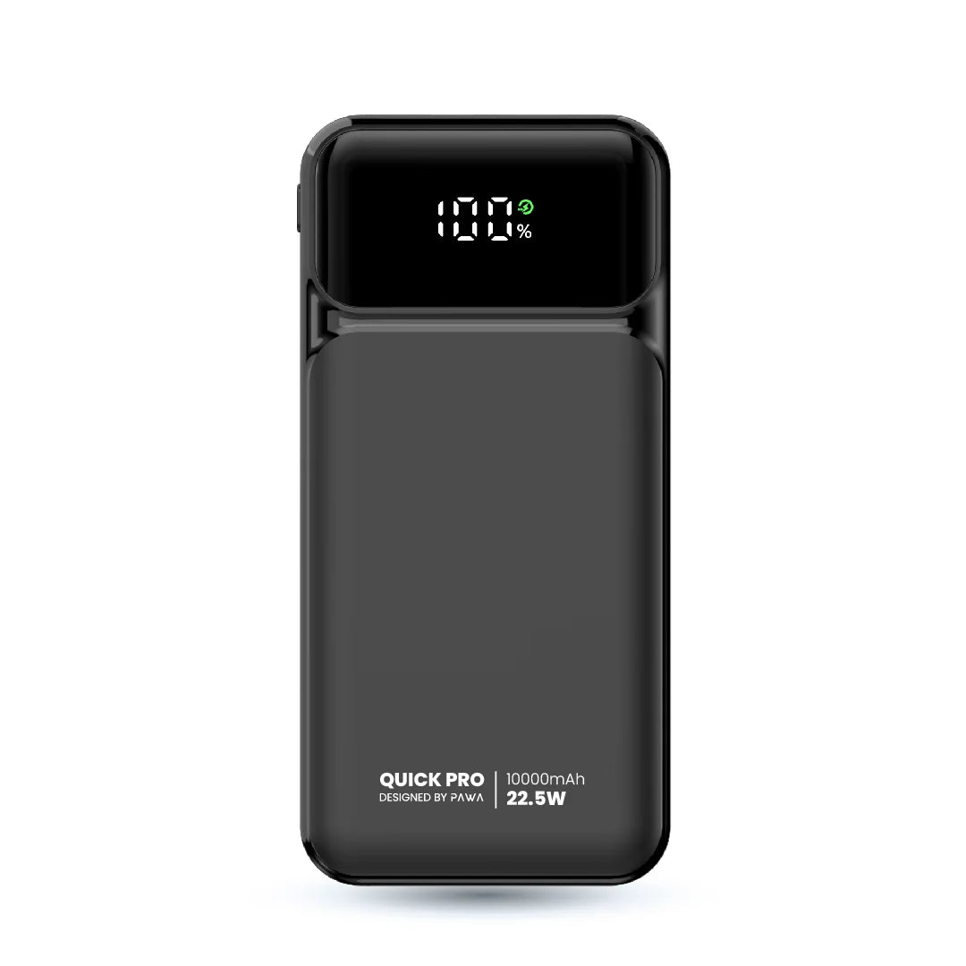 PW-PBQP10TT-BK | باور بانك سريع الشحن من باوا كويك برو P225 بسعة 10000 مللي أمبير/ساعة | أسود