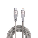 كابل باوا ليفين USB-C إلى Lightning مضفر، بطول 1.2 متر، بقوة 30 واط، من التيتانيوم الرمادي PW-12BDC254-GYTT