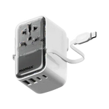 UA21W , 1-World+ Flow 35W 4-Port w/ Built-in USB-C Cable + AC Travel Adaptor (White) - GulfStore.com