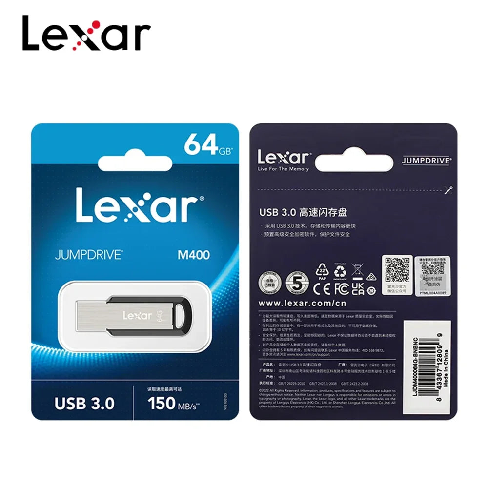 Lexar® JumpDrive® M400 64GB USB 3.0 Flash Drive,up to 150MB/s
