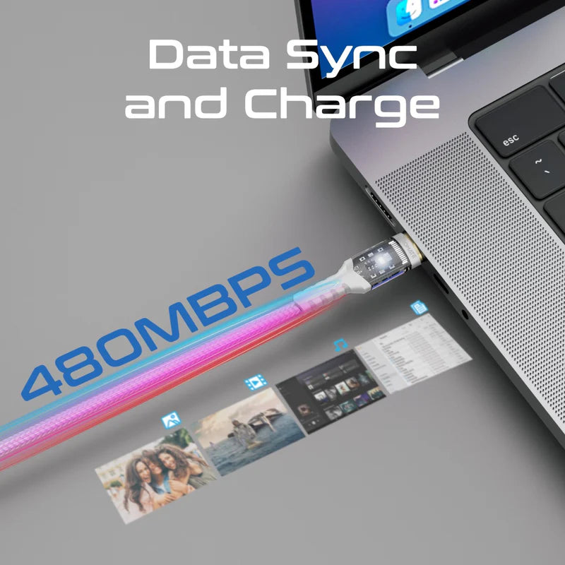 (LucidLine-CC120.White) PROMATE 1.2M 100W Power Delivery Ultra-Fast USB-C Cable with Transparent Shells - White