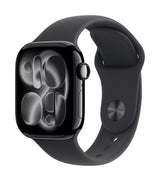 Apple Watch Series 11 GPS 46mm Jet Black Aluminium Case with Black Sport Band - S/M - GulfStore.com