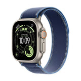 Apple Watch Ultra 3 GPS + Cellular 49mm Natural Titanium Case with Blue/Bright Blue Trail Loop - S/M - GulfStore.com