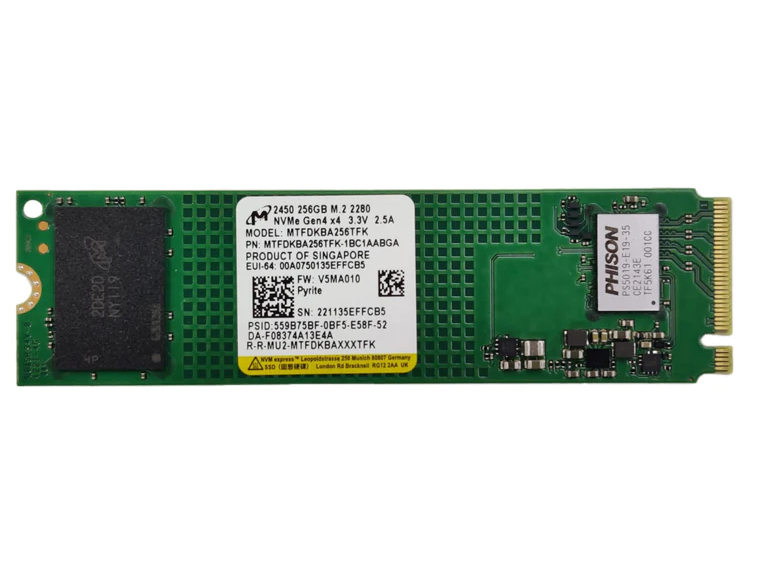 Micron M.2 PCIe NVMe SSD - 256GB / M.2 2280 / PCIe 4.0 / Open - SSD (Solid State Drive)