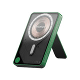 IP131HKG | Momax 1-Power X Pro Magnetic Wireless Battery Pack | 5000mAh with Stand and Built-in USB-C Cable | Green
