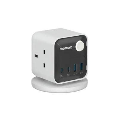 US20UKW | Momax 1-Charge Work Flow 3-Outlet Power Cube with USB | White - GulfStore.com