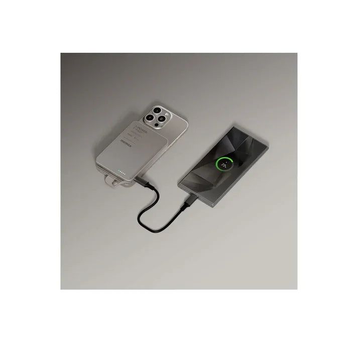 IP158L | Momax 1-Power F.Pass+ 10000mAh Battery Pack with Built-in Cable and Magnetic attachment | Titanium
