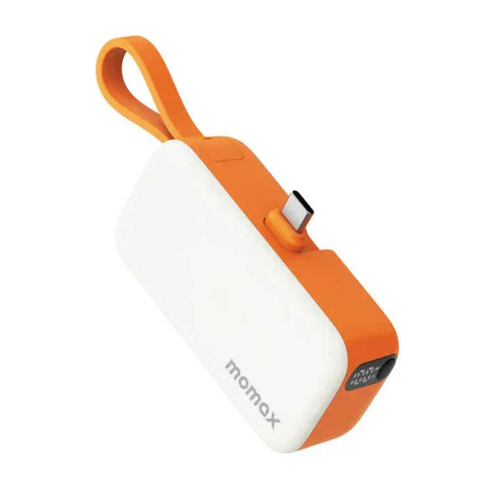 IP130M | Momax 1-Power Mini 5000mAh Bulit-in foldable USB-C Battery pack | Orange
