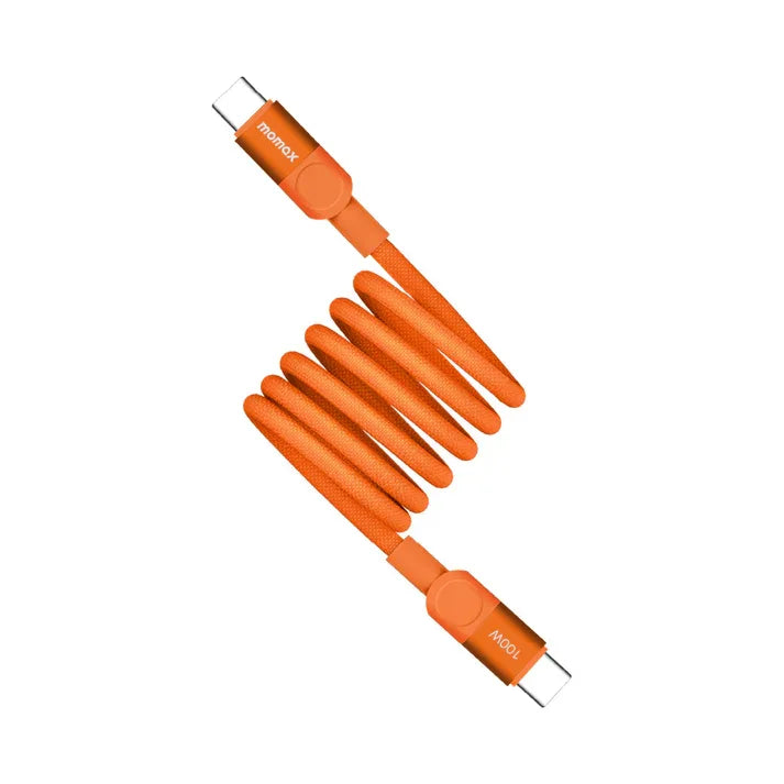 DC52M | Momax Mag.Link 100W USB-C to USB-C Magnetic Cable 1m  | Orange
