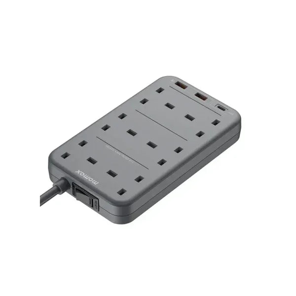 US12UKE | موزع طاقة موماكس ون بلج بستة منافذ مع منفذ USB