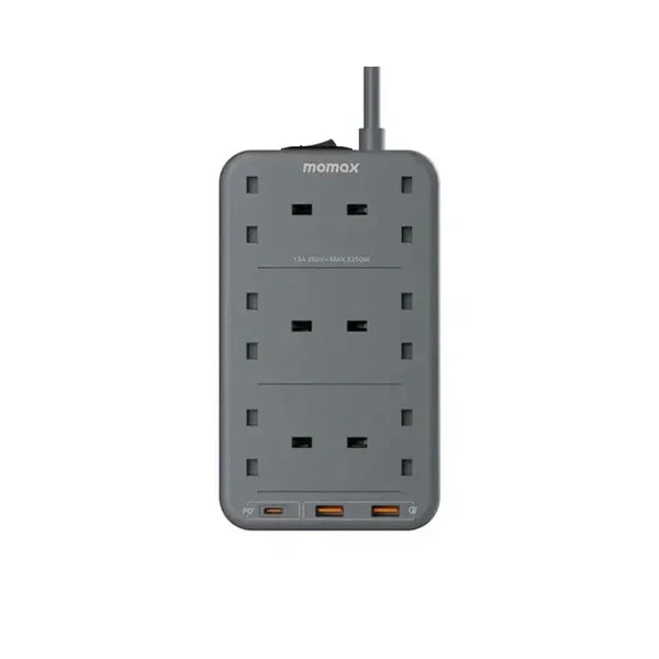 US12UKE | موزع طاقة موماكس ون بلج بستة منافذ مع منفذ USB