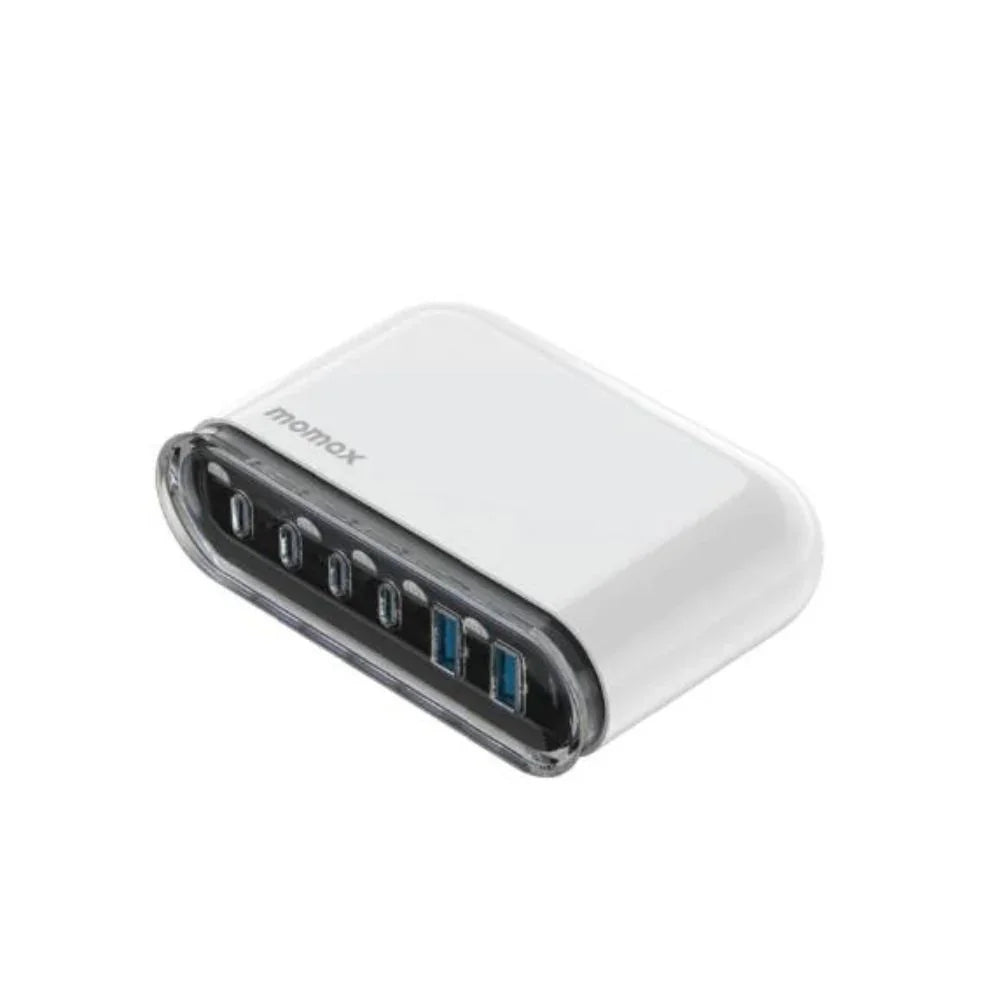 UM55UKW | Momax 1-Charge Flow+ 120W 6-Port Desktop Charger  | UK  | White