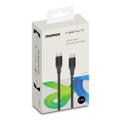 DC25D1-LinkUSB-C To USB-C (2.0m / Support 100W)Charging + Data Transfer cable(Braided - TPE + Nylon) Black