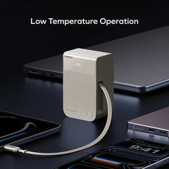 IP171L | Momax PAC Pass Mini+ 10000mAh 2in1 Battery Pack With Built-in Retractable Cable | Titanium