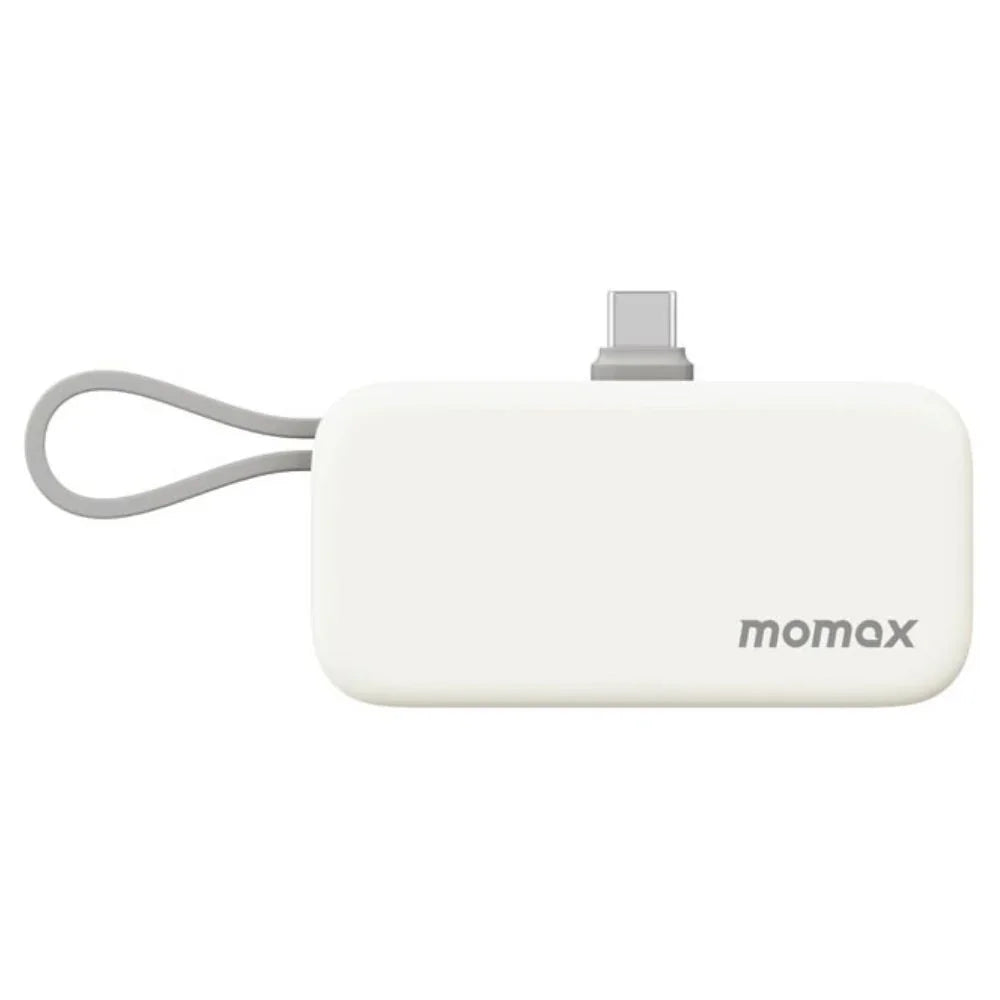 IP130W | Momax 1-Power Mini 5000mAh Bulit-in foldable USB-C Battery pack | White