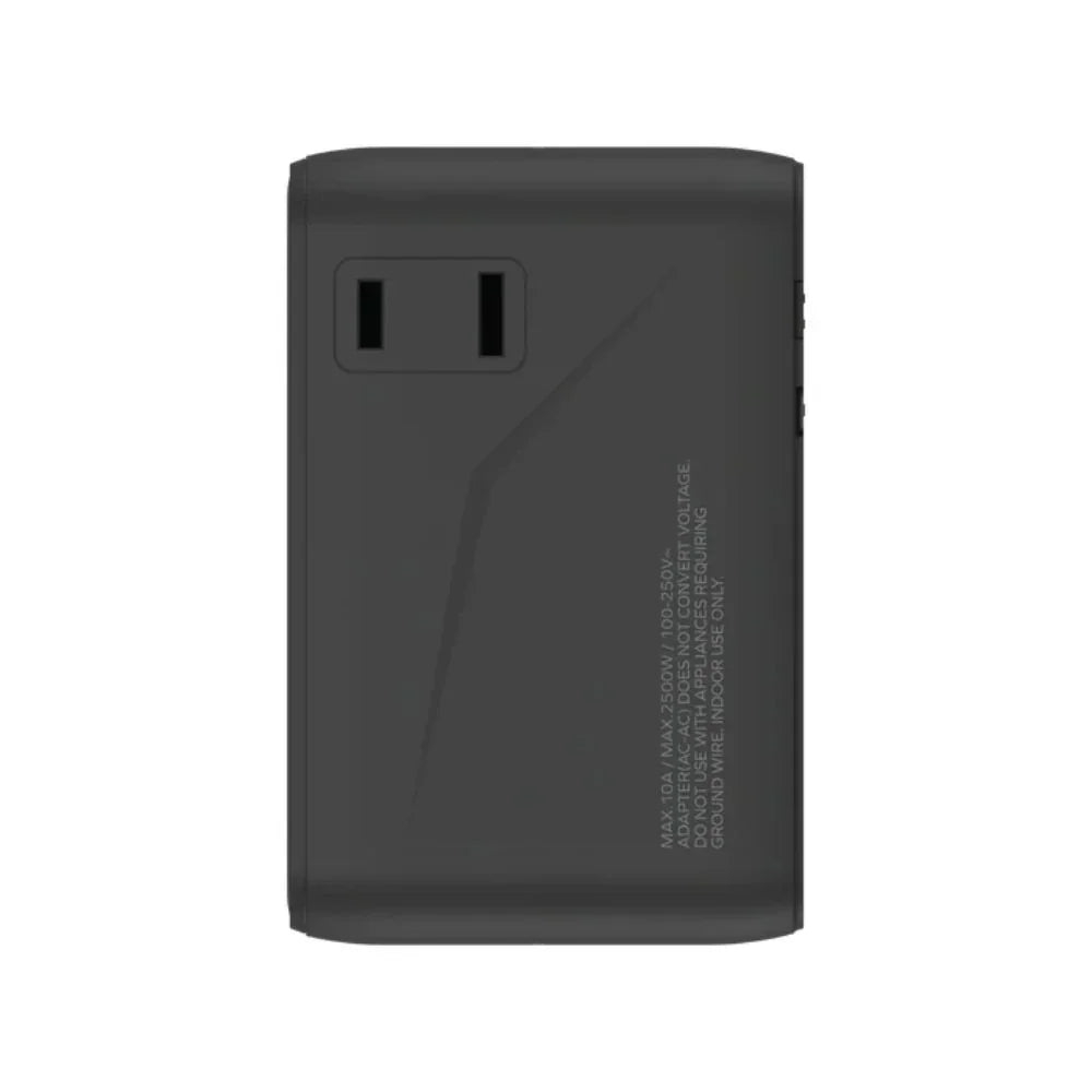 UA23D | Momax 1-World2 100W 4-Port USB-C Dual AC Travel Adaptor | Black