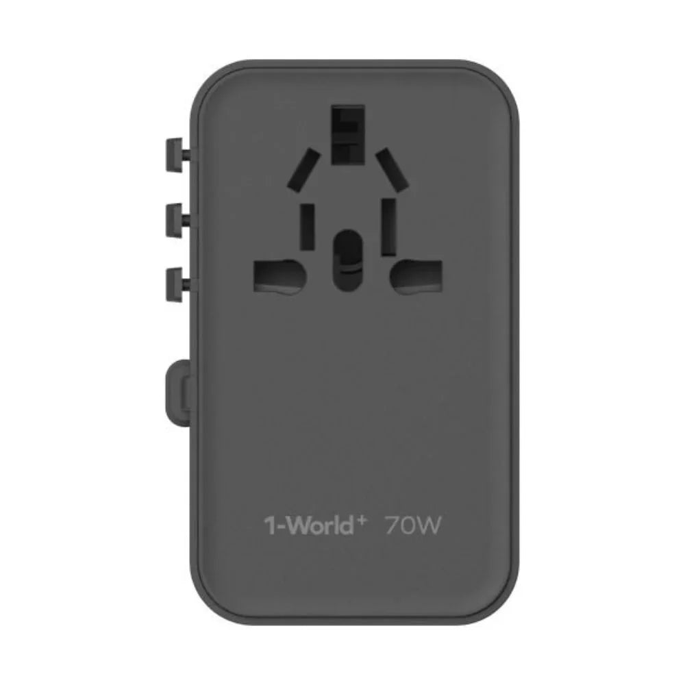 UA22D | Momax 1-World2 70W 5-Port USB-C AC Travel Adaptor | Black