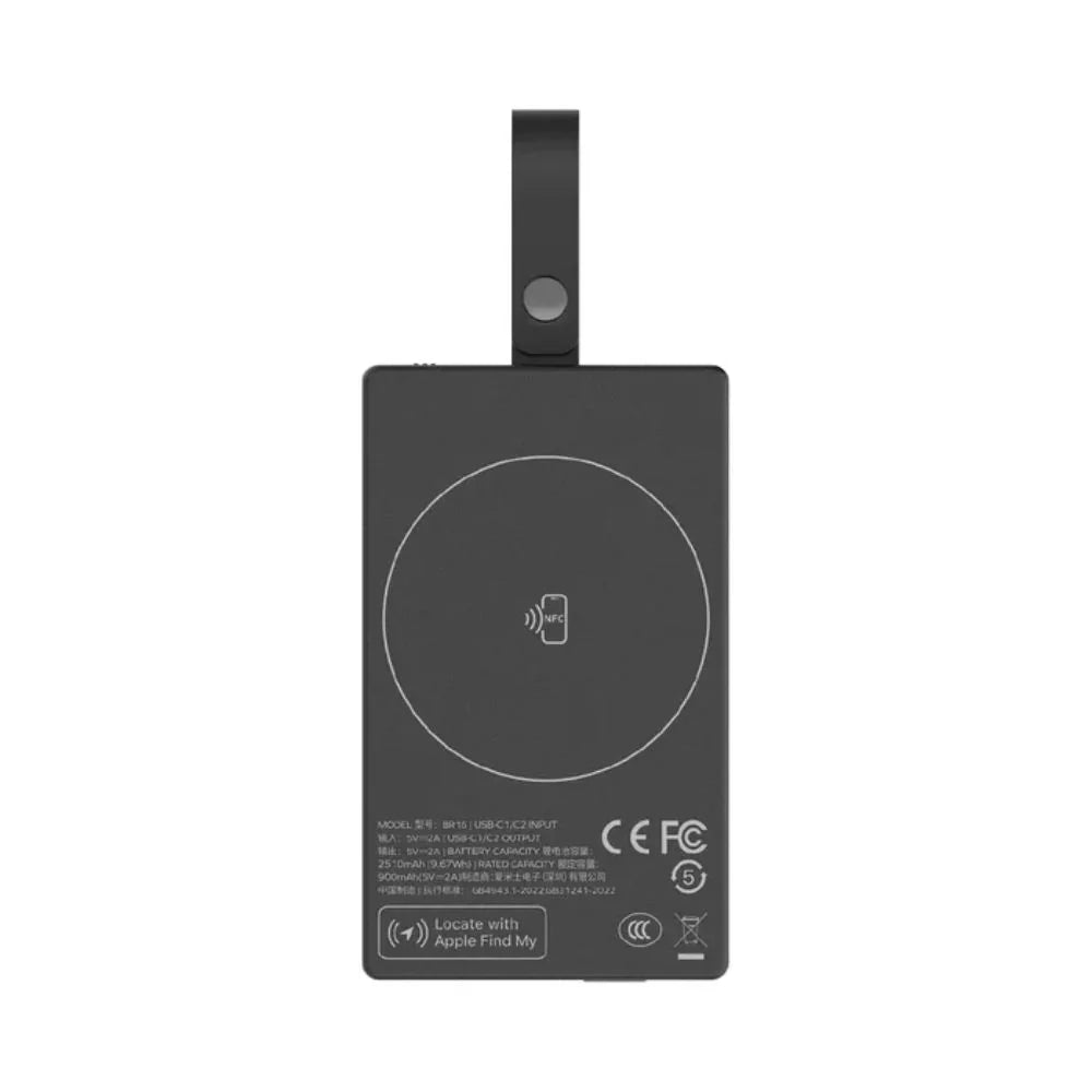 BR16D | Momax 1Power Badge+ Rechargeable Battery With FIND MY Locator | Black
